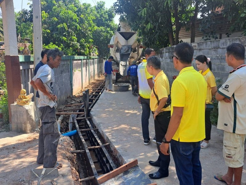 เทศบาลตำบลปักธงชัยออกตรวจงานโครงการก่อสร้างช่วงเดือนพฤษภาคม – มิถุนายน 2567