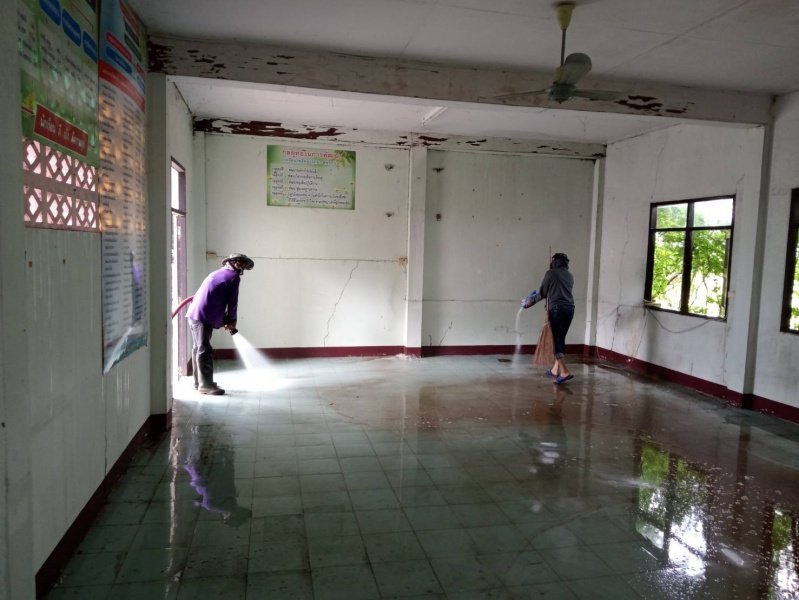 เทศบาลตำบลปักธงชัย เตรียมสถานที่ศูนย์แยกกักตัวในชุมชน Community Isolation (CI) ประจำปี พ.ศ. 2564 ณ โรงเรียนโพธิ์ทอง บ้านโรงนา ตำบลเมืองปัก อำเภอปักธงชัย จังหวัดนครราชสีมา