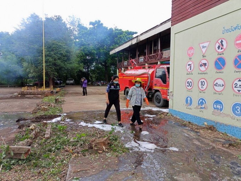 เทศบาลตำบลปักธงชัย เตรียมสถานที่ศูนย์แยกกักตัวในชุมชน Community Isolation (CI) ประจำปี พ.ศ. 2564 ณ โรงเรียนโพธิ์ทอง บ้านโรงนา ตำบลเมืองปัก อำเภอปักธงชัย จังหวัดนครราชสีมา